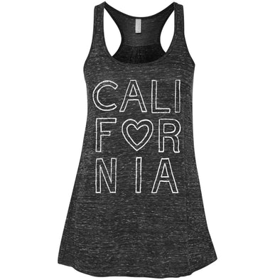 California outline black marble tank-CA LIMITED