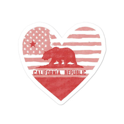 Coral Flag Heart Decal-CA LIMITED