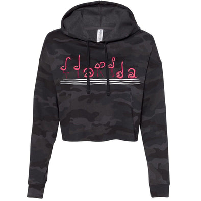 Curvy Flamingos FL Cropped Hoodie-CA LIMITED