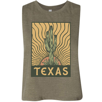 Desert Sunset TX Crop Tank-CA LIMITED