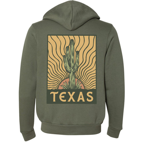 Desert Sunset TX Zipper Hoodie-CA LIMITED