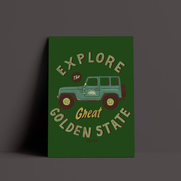 Explore The Great Golden State Green Poster-CA LIMITED