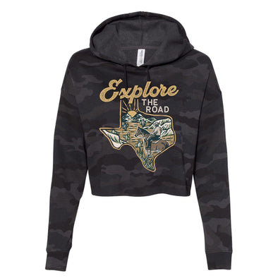 Explore the Road Texas Cropped Hoodie-CA LIMITED