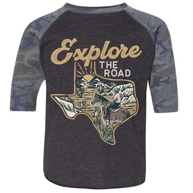 Explore the Road Texas Toddler Baseball Tee-CA LIMITED