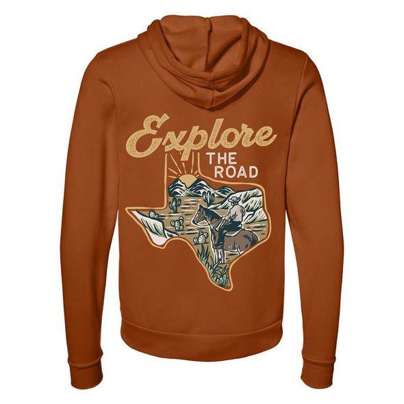 Explore the Road Texas Zipper Hoodie-CA LIMITED
