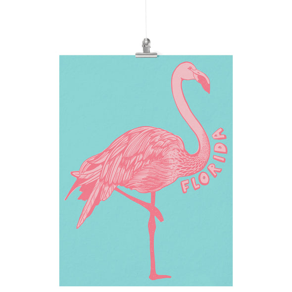 Flamingo Florida Turquoise Poster