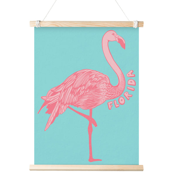 Flamingo Florida Turquoise Poster