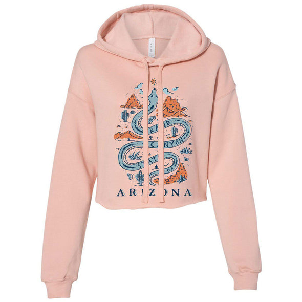 Grand Canyon Snake Arizona Cropped Hoodie-CA LIMITED