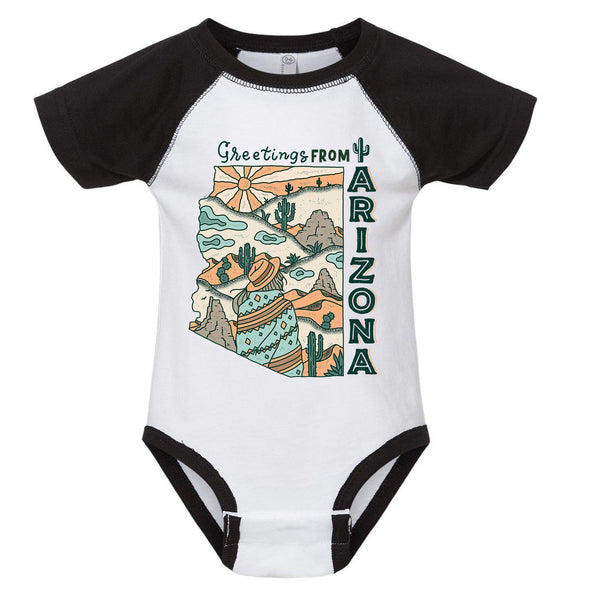 Greetings from Arizona Baseball Baby Onesie-CA LIMITED