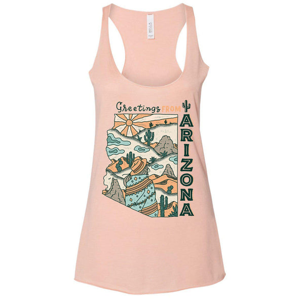 Greetings from Arizona Racerback Tank-CA LIMITED