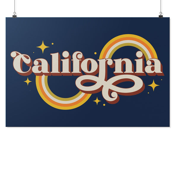 Groovy California Navy Poster-CA LIMITED