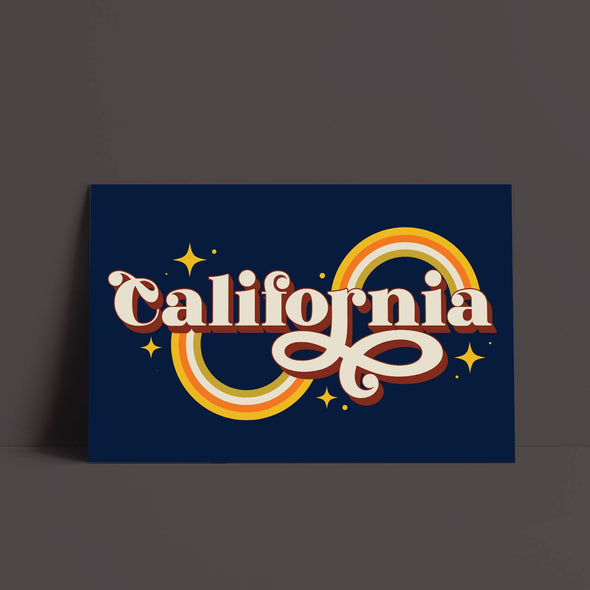 Groovy California Navy Poster-CA LIMITED