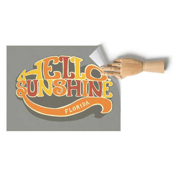 Hello Sunshine Florida Brown Poster