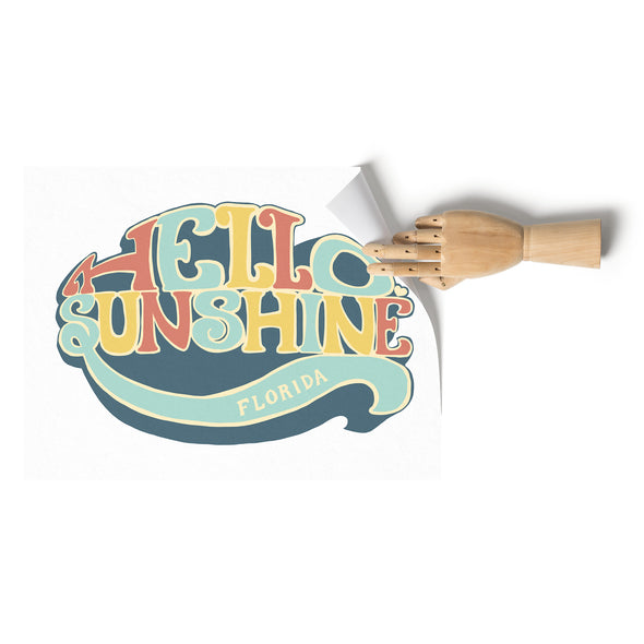 Hello Sunshine White Florida Poster