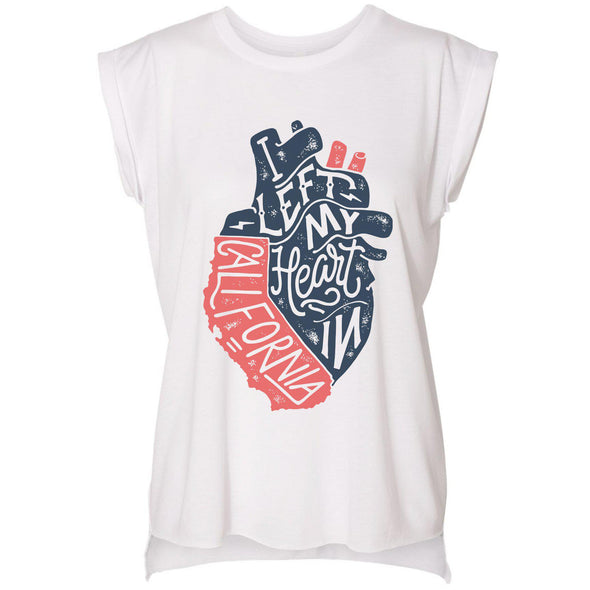 I Left My Heart In CA Rolled Sleeve Tank-CA LIMITED