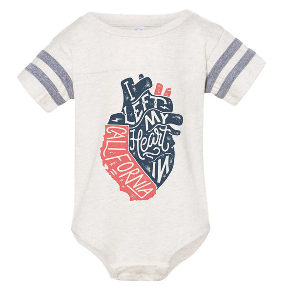 I Left My Heart In CA Stripes Baby Onesie-CA LIMITED