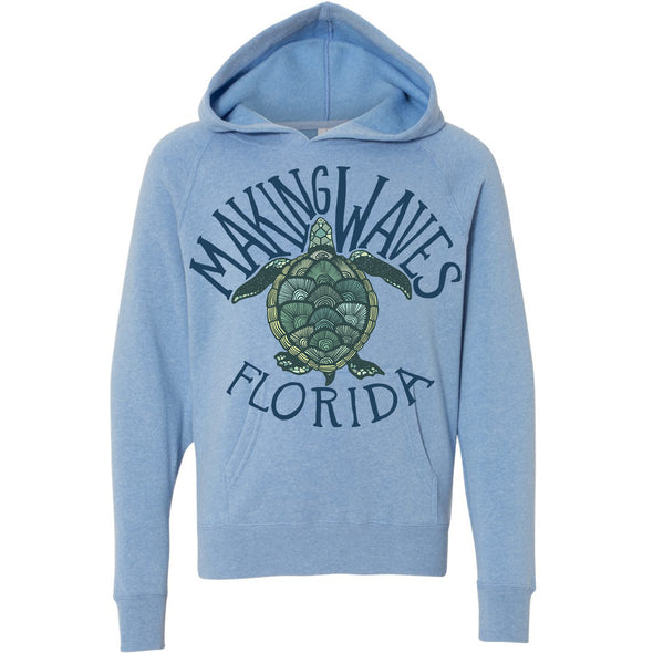 Sea Turtle Florida Raglan Youth Hoodie