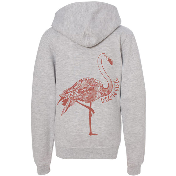 Flamingo Florida Youth Zip Up Hoodie