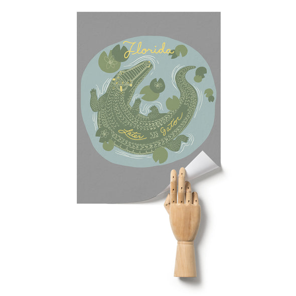 Later Gator Florida Grey Poster
