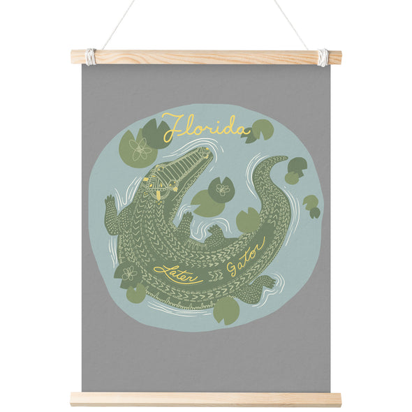 Later Gator Florida Grey Poster