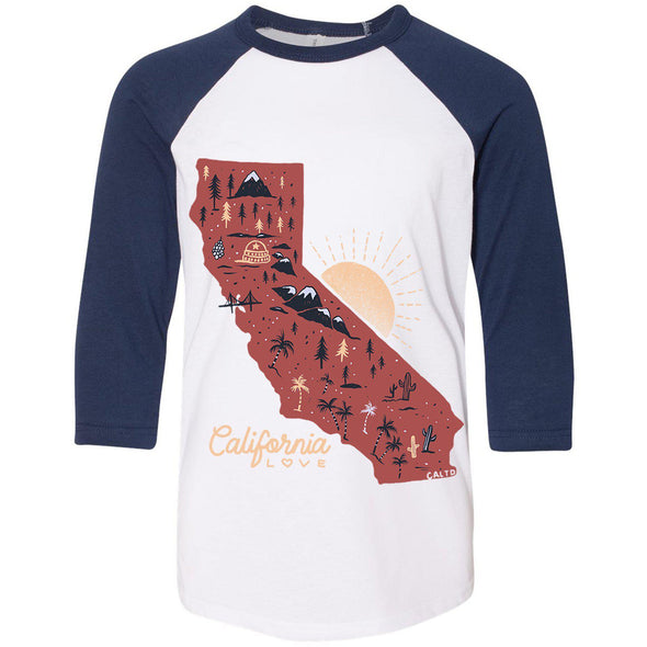 Map CA Love Youth Baseball Tee-CA LIMITED