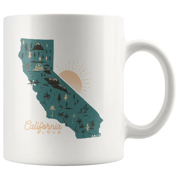 Map Ca Love Green Mug-CA LIMITED