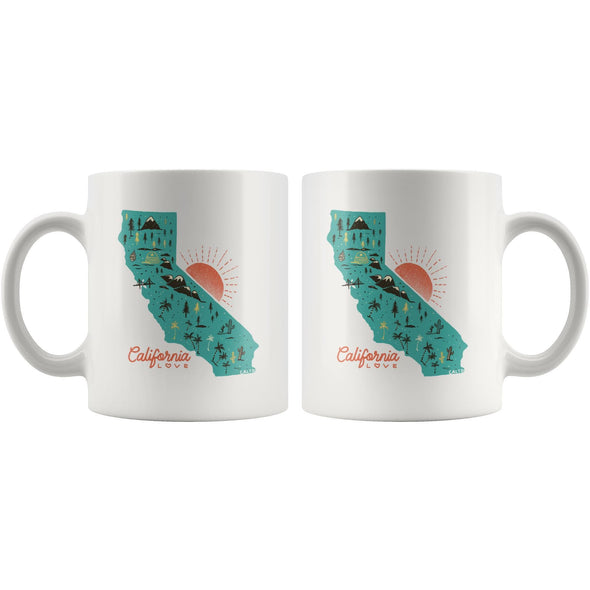 Map Ca Love Turquoise Mug-CA LIMITED