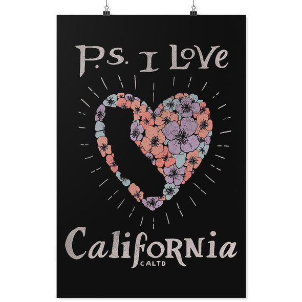 P.S. I Love California Black Poster-CA LIMITED