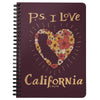 P.S. I Love California Maroon Spiral Notebook-CA LIMITED