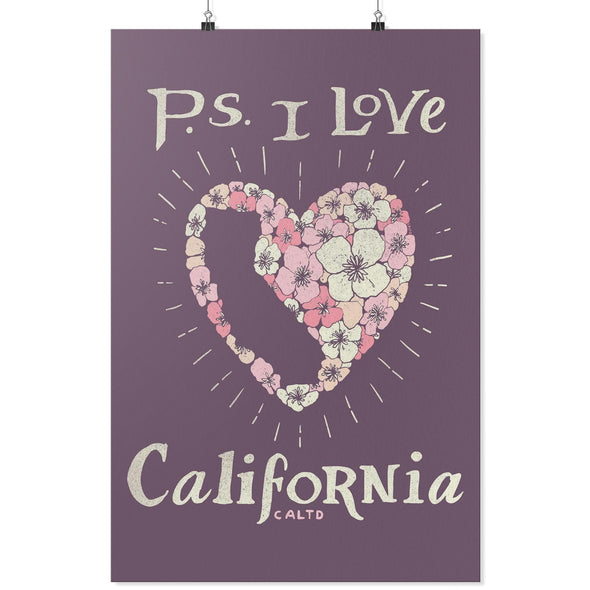 P.S. I Love California Plum Poster-CA LIMITED