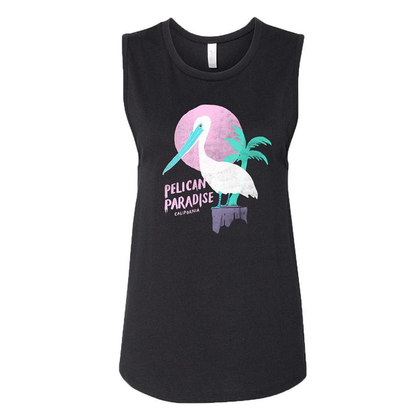 Pelican Paradise Black Muscle Tank-CA LIMITED