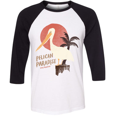 Pelican Paradise Black Sleeves Baseball Tee-CA LIMITED