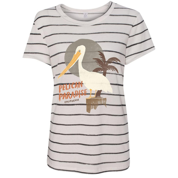 Pelican Paradise Ivory Ink Stripe Tee-CA LIMITED