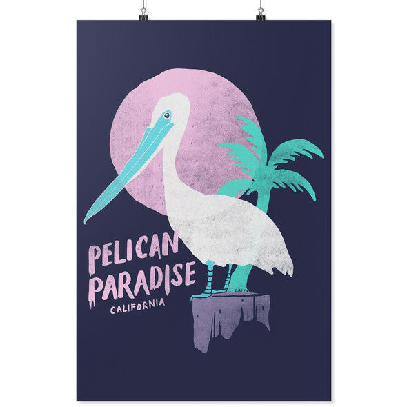 Pelican Paradise Navy Poster-CA LIMITED