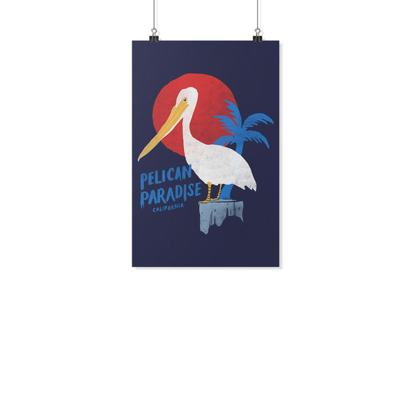 Pelican Paradise Navy Red Poster-CA LIMITED