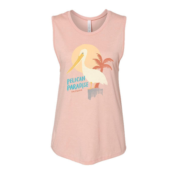 Pelican Paradise Peach Muscle Tank-CA LIMITED