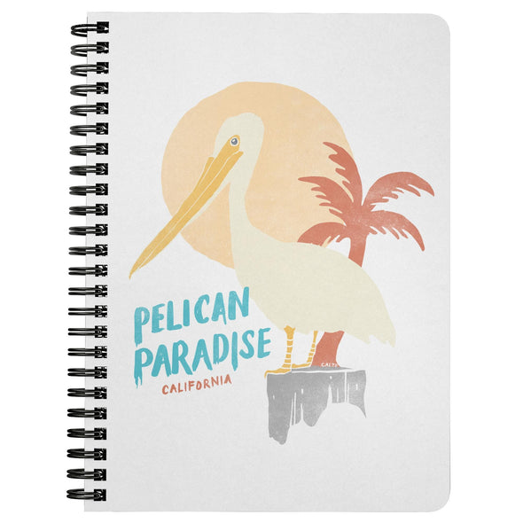 Pelican Paradise White Spiral Notebook-CA LIMITED