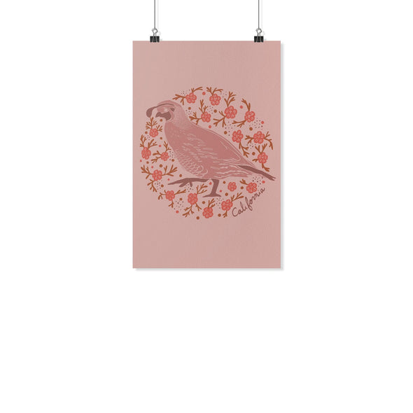 Poppy Quail Pink Poster-CA LIMITED