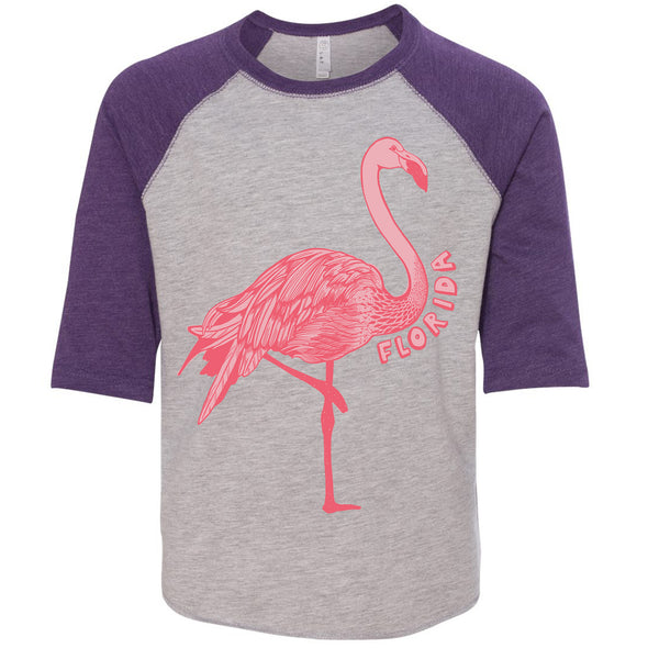 Flamingo Florida Toddler Baseball Tee