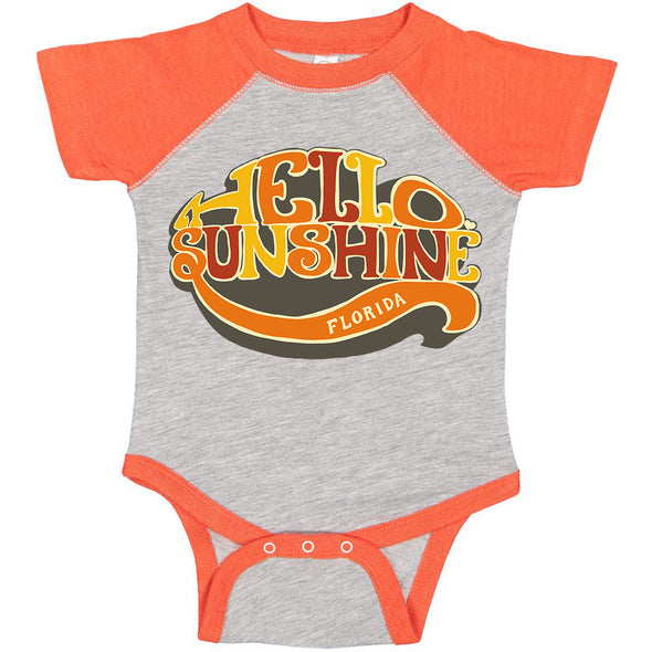 Hello Sunshine Florida Baseball Baby Onesie