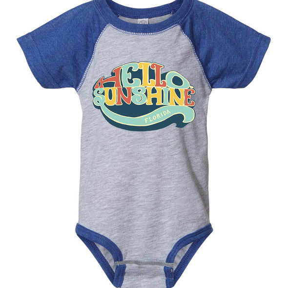 Hello Sunshine Florida Baseball Baby Onesie