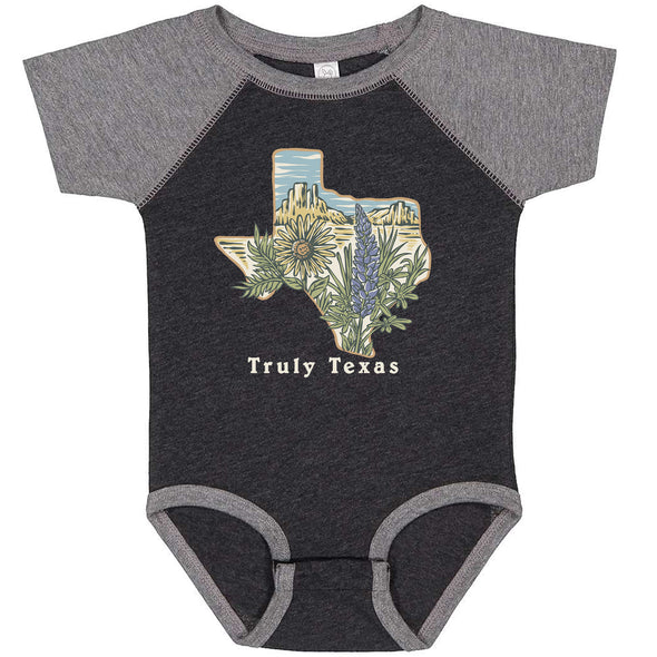 Truly Texas Baseball Baby Onesie