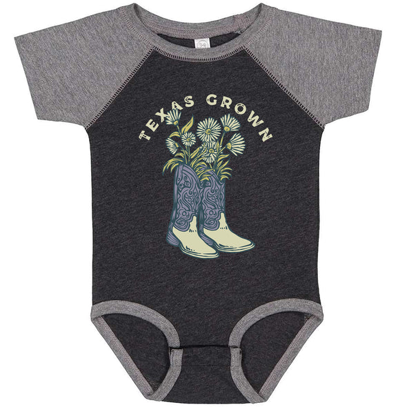 Texas Grown Baseball Baby Onesie