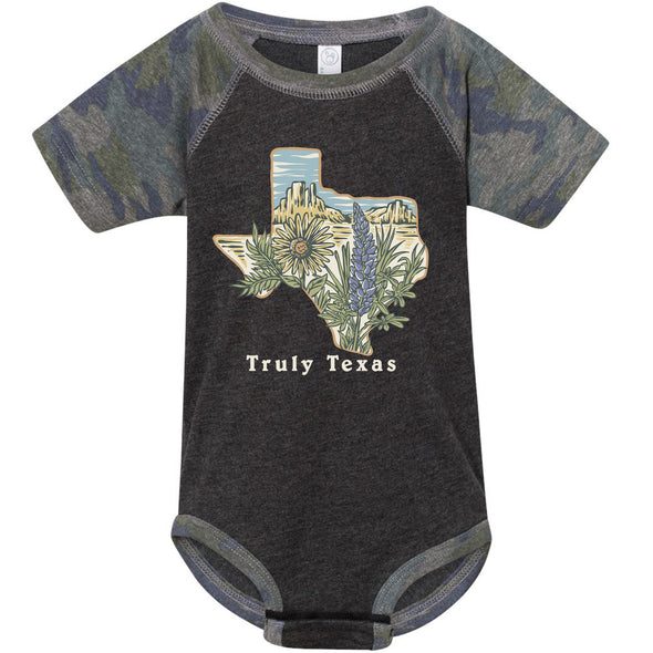 Truly Texas Baseball Baby Onesie