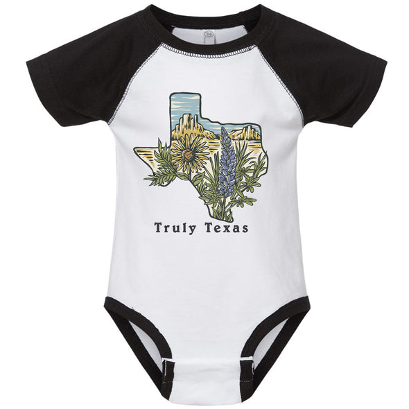 Truly Texas Baseball Baby Onesie