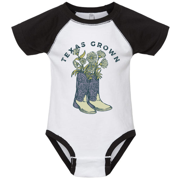 Texas Grown Baseball Baby Onesie