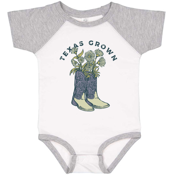 Texas Grown Baseball Baby Onesie