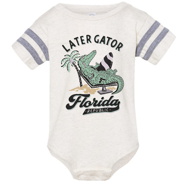 Later Gator Florida Stripes Baby Onesie