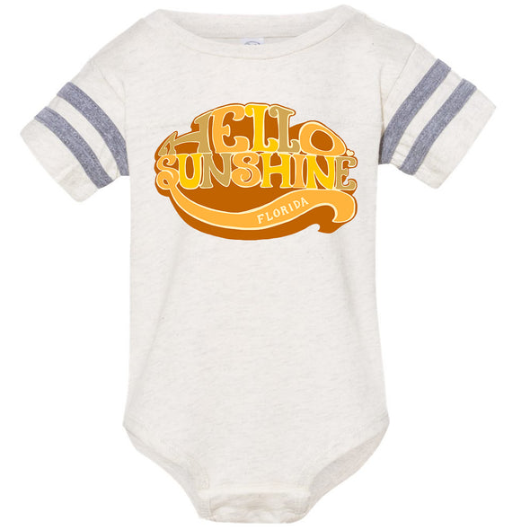 Hello Sunshine Florida Stripes Baby Onesie