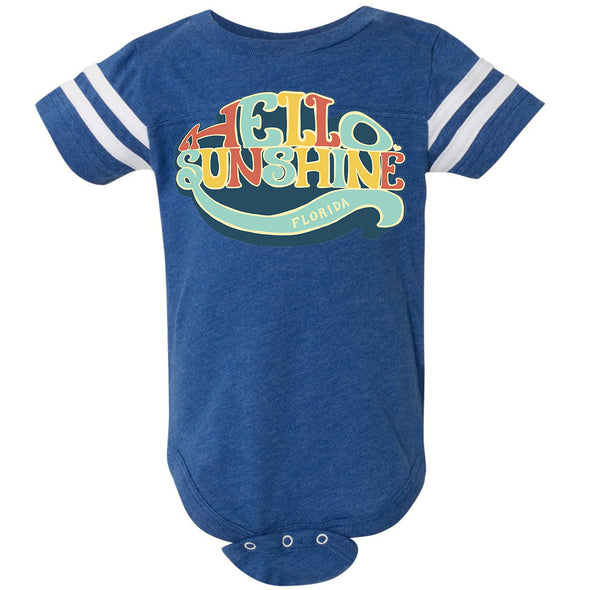 Hello Sunshine Florida Stripes Baby Onesie